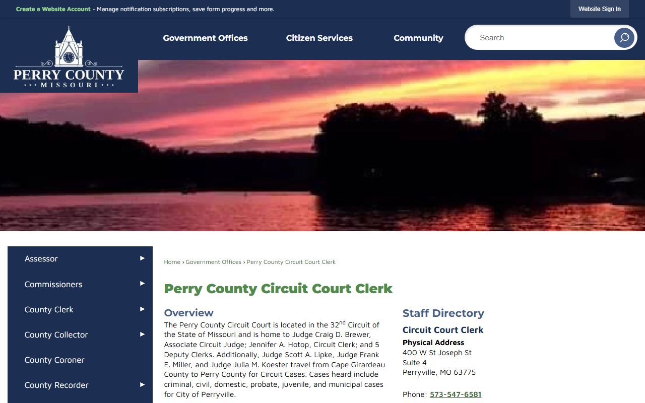 Perry County Circuit Clerk records page
