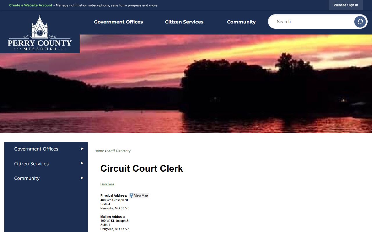 Perry County Circuit Clerk staff directory record access