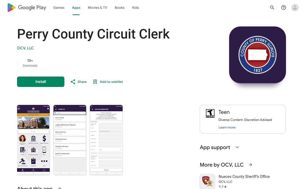 Perry County Circuit Clerk app for schedules and jury duty