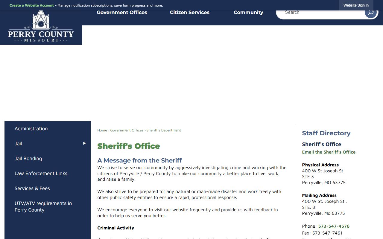 Perry County arrest records sheriff office source