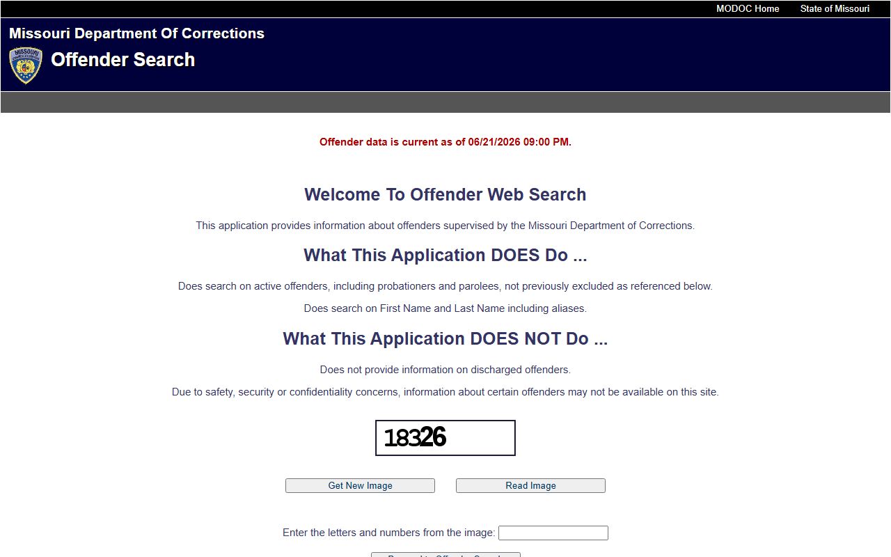 Perry County arrest records Missouri DOC offender search