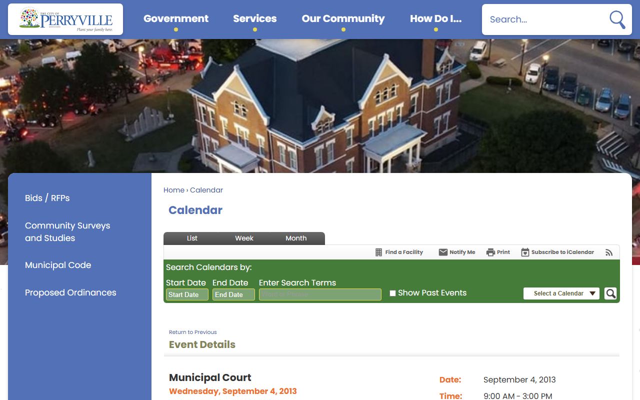 Perry County court dockets Perryville municipal court calendar