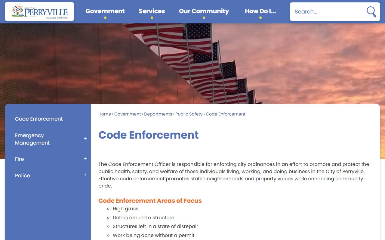 Perry County court dockets Perryville code enforcement summons context