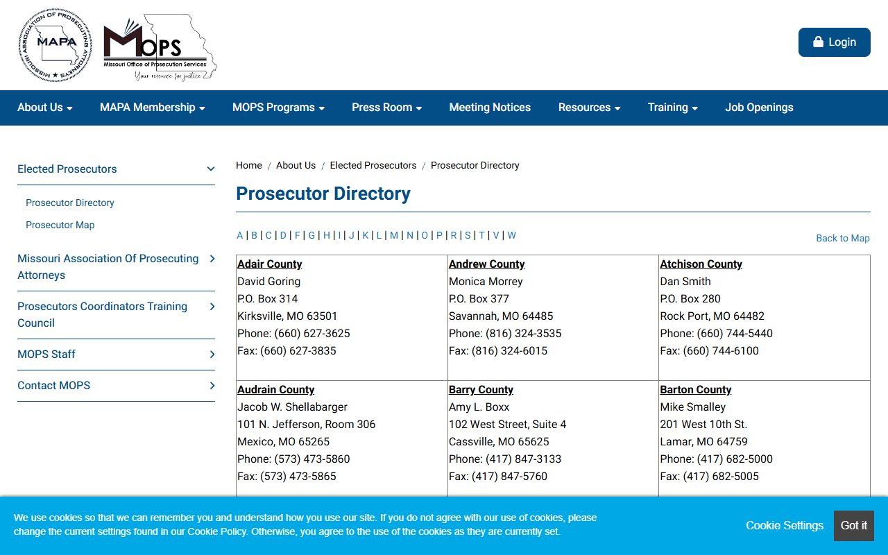 Perry County criminal court records Missouri prosecutors directory