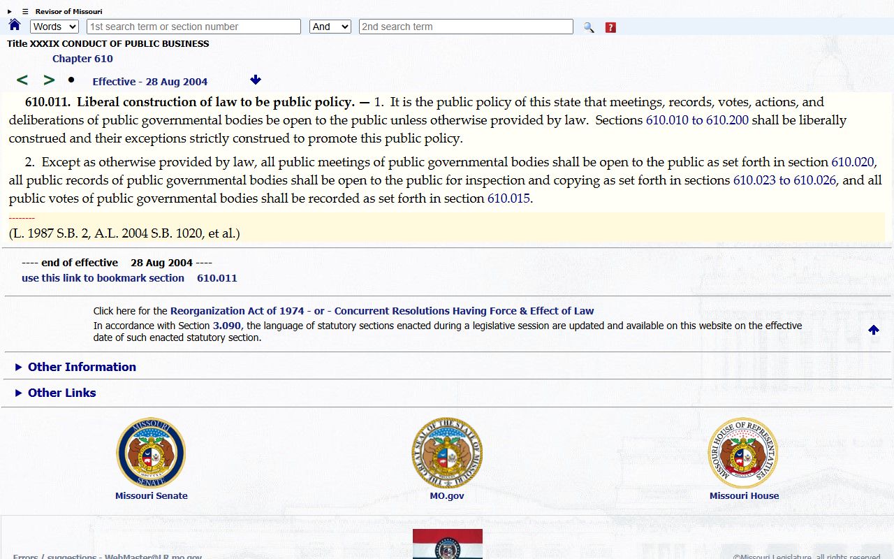 Perry County court records Missouri Sunshine Law