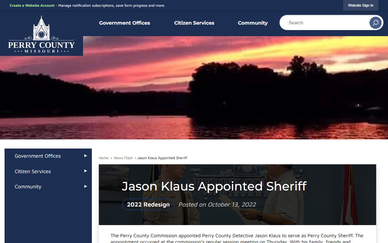 Perry County warrant records sheriff appointment source